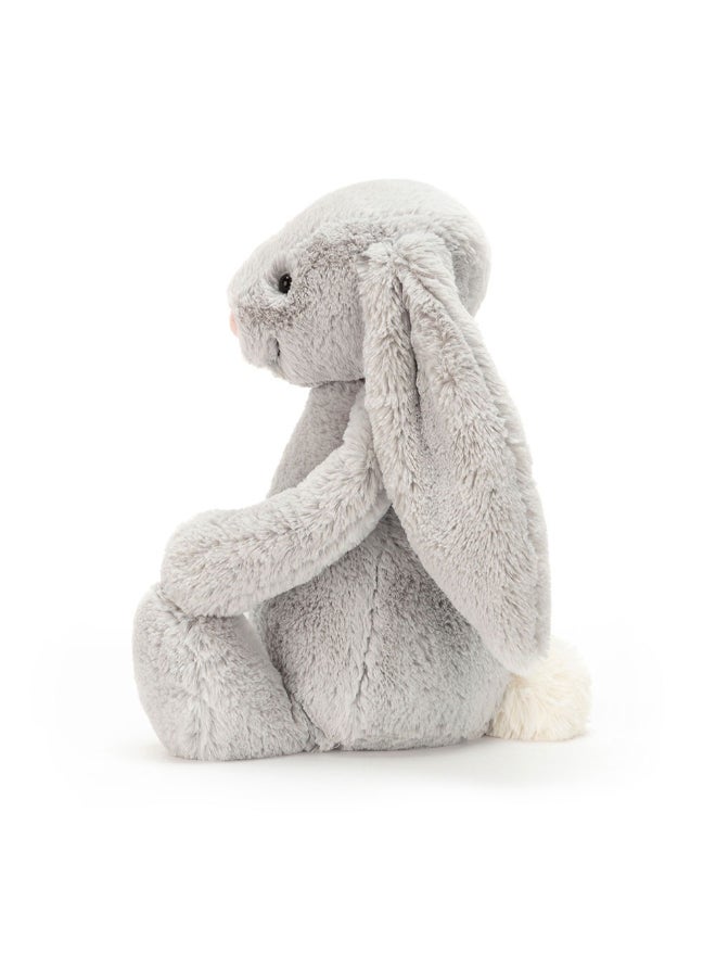 Jellycat أرنب فضي خجول محشو – لعبة ناعمة محشوة بأرجل كوردية، هدية عيد الحب لطيفة للأطفال والبالغين، مجموعة جليكات، 28 سم - Image 2